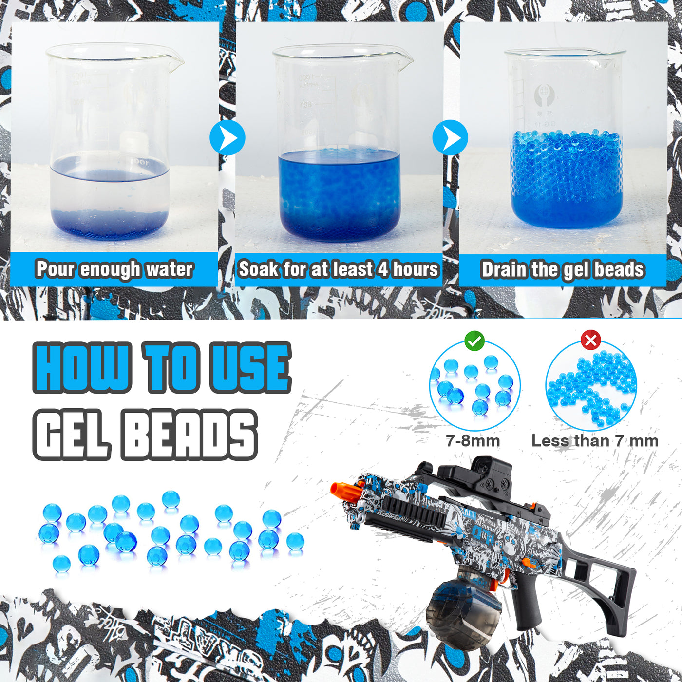 Lanzador de perlas de gel G36 - Azul